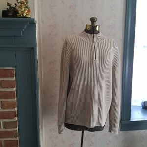 Tan 3/4 zip sweater